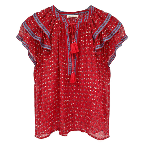 Ulla Johnson Tops - ULLA JOHNSON Silk Top in Scarlet 2|S